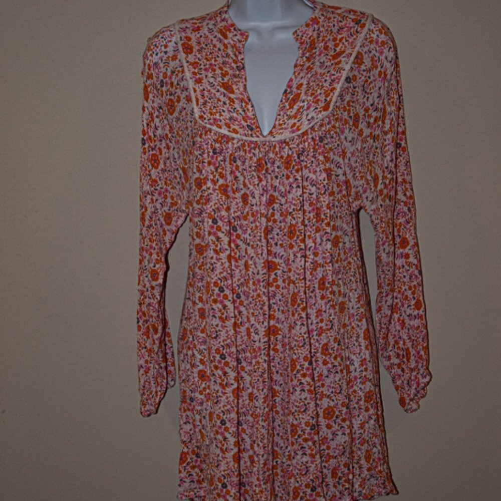 Modern Soul Long Sleeve Floral Mini Dress Size Medium